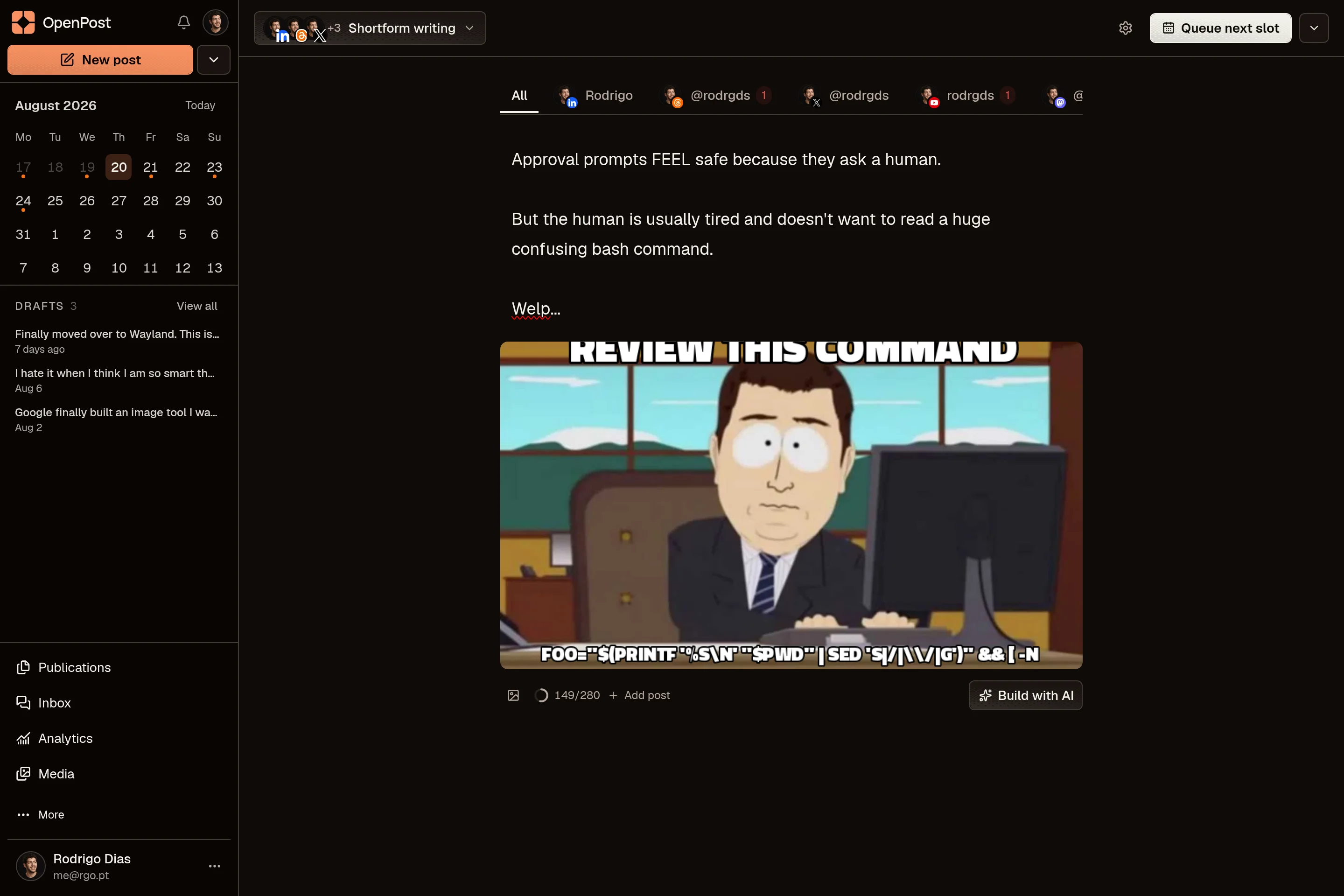 OpenPost main for preparing PieFed content