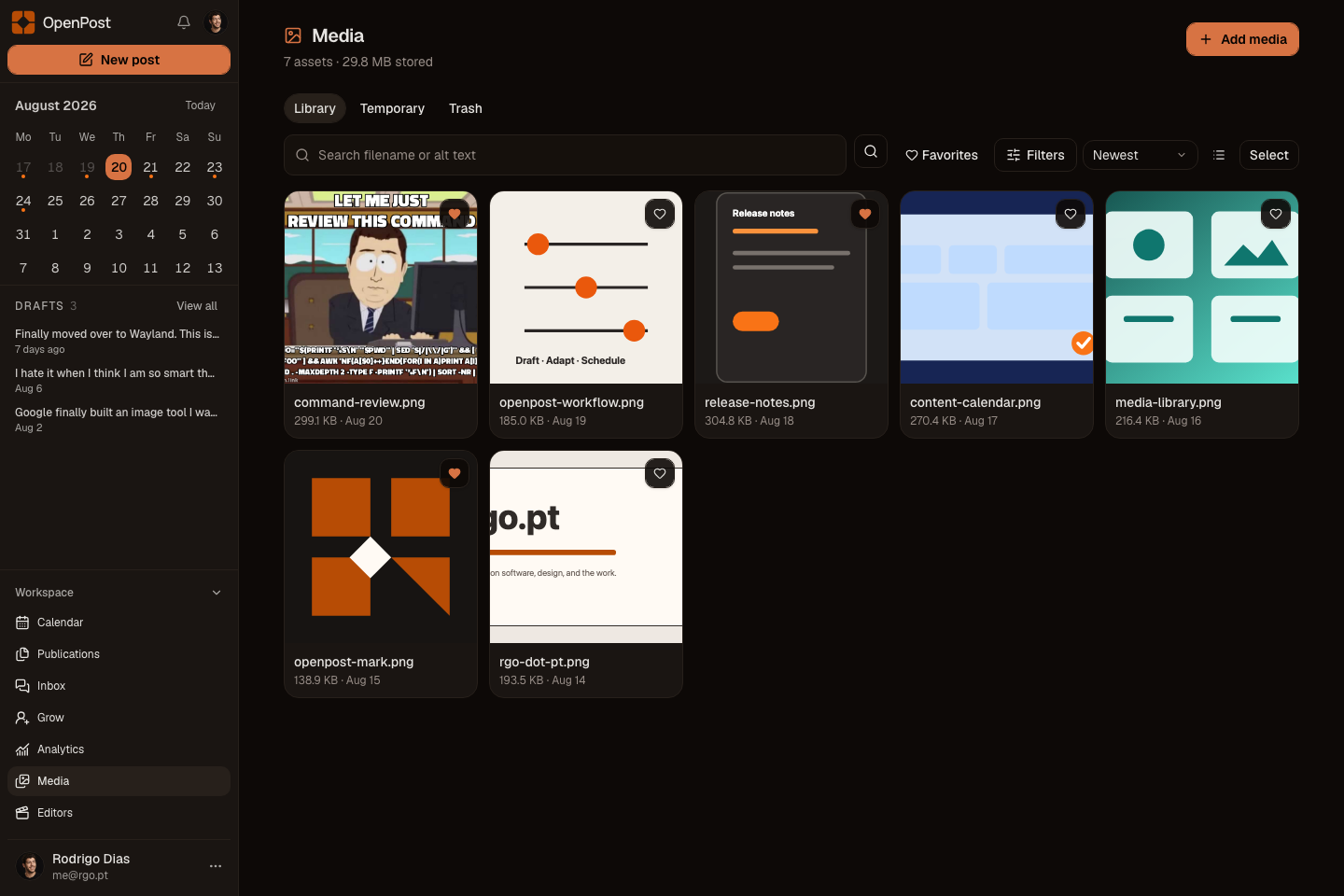 OpenPost media library